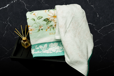 BOLANGDE Полотенце для лица, рук махровое, набор полотенец для ванной 2 шт., Япония Жасмин, зеленый, 34х78 (вид 2) BOLANGDE Полотенце для лица, рук махровое, набор полотенец для ванной 2 шт., Япония Жасмин, зеленый, 34х78 (фото, вид 2)