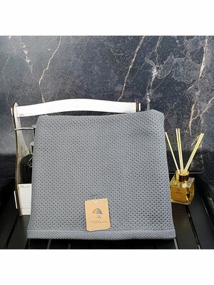 7Я текстиль Полотенце для ванной, пляжное вафельное 70х140, хлопок 100%, темно-серый (вид 6) 7Я текстиль Полотенце для ванной, пляжное вафельное 70х140, хлопок 100%, темно-серый (фото, вид 6)