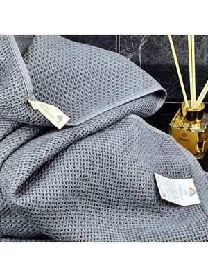 7Я текстиль Полотенце для ванной, пляжное вафельное 70х140, хлопок 100%, темно-серый (вид 9) 7Я текстиль Полотенце для ванной, пляжное вафельное 70х140, хлопок 100%, темно-серый (фото, вид 9)