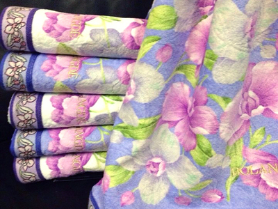 BOLANGDE Набор полотенец для рук и лица 2 шт, полотенце для ванной махровое, велюровое, 100% хлопок, рисунок цветы, Япония Орхидея 34х78, синий (вид 1) BOLANGDE Набор полотенец для рук и лица 2 шт, полотенце для ванной махровое, велюровое, 100% хлопок, рисунок цветы, Япония Орхидея 34х78, синий (фото, вид 1)