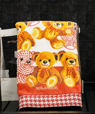 BOLANGDE Набор полотенец для рук и лица 2 шт, полотенце для ванной махровое, велюровое, 100% хлопок, рисунок цветы, Япония Мишутки 34х78, бордово-коричневый (вид 2) BOLANGDE Набор полотенец для рук и лица 2 шт, полотенце для ванной махровое, велюровое, 100% хлопок, рисунок цветы, Япония Мишутки 34х78, бордово-коричневый (фото, вид 2)