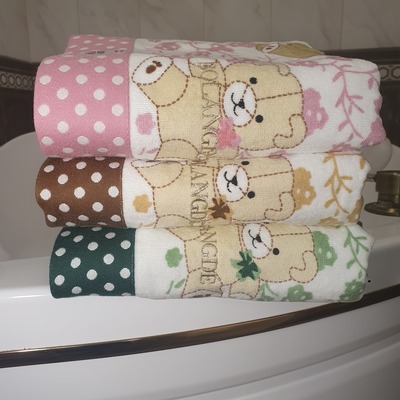 BOLANGDE Набор полотенец для рук и лица 2 шт, полотенце для ванной махровое, велюровое, 100% хлопок, Япония Мишки 2078А-34х78, белый/розовый (вид 11) BOLANGDE Набор полотенец для рук и лица 2 шт, полотенце для ванной махровое, велюровое, 100% хлопок, Япония Мишки 2078А-34х78, белый/розовый (фото, вид 11)