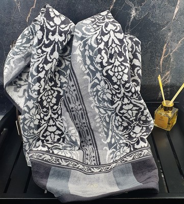 BOLANGDE Набор полотенец для рук и лица 2 шт, полотенце для ванной махровое, велюровое, 100% хлопок, Япония Арабеска 34х78, серый (вид 5) BOLANGDE Набор полотенец для рук и лица 2 шт, полотенце для ванной махровое, велюровое, 100% хлопок, Япония Арабеска 34х78, серый (фото, вид 5)