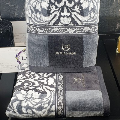 BOLANGDE Набор полотенец для рук и лица 2 шт, полотенце для ванной махровое, велюровое, 100% хлопок, Япония Арабеска 34х78, серый (вид 8) BOLANGDE Набор полотенец для рук и лица 2 шт, полотенце для ванной махровое, велюровое, 100% хлопок, Япония Арабеска 34х78, серый (фото, вид 8)