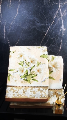 BOLANGDE Набор махровых полотенец для ванной, банное и для лица и рук, 100% хлопок, Япония Ландыши 70х140 и 50х90, бежевый 2 шт (вид 1) BOLANGDE Набор махровых полотенец для ванной, банное и для лица и рук, 100% хлопок, Япония Ландыши 70х140 и 50х90, бежевый 2 шт (фото, вид 1)