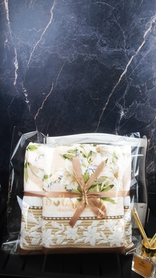 BOLANGDE Набор махровых полотенец для ванной 2 шт, банное и для лица и рук, 100% хлопок, Япония Ландыши 70х140 и 34х78, бежевый (вид 3) BOLANGDE Набор махровых полотенец для ванной 2 шт, банное и для лица и рук, 100% хлопок, Япония Ландыши 70х140 и 34х78, бежевый (фото, вид 3)