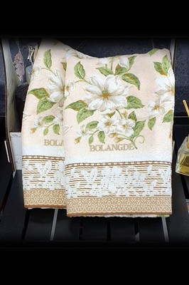 BOLANGDE Подарочный набор Жасмин 2пр 34х78+34х78 беж (вид 3) BOLANGDE Подарочный набор Жасмин 2пр 34х78+34х78 беж (фото, вид 3)