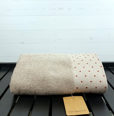 7Я текстиль Полотенце для рук, лица махровое 2 шт 34х75 см однотонное с бордюром в точечку, хлопок, 7Я текстиль, светло-коричневый (вид 3) 7Я текстиль Полотенце для рук, лица махровое 2 шт 34х75 см однотонное с бордюром в точечку, хлопок, 7Я текстиль, светло-коричневый (фото, вид 3)