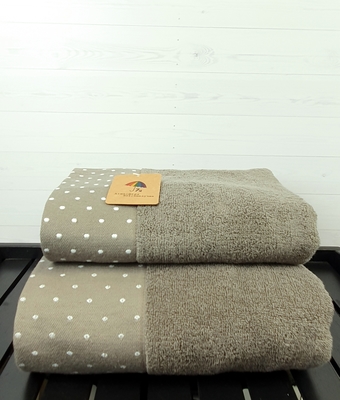 7Я текстиль Полотенце для рук, лица махровое 2 шт 34х75 см однотонное с бордюром в точечку, хлопок, 7Я текстиль, коричневый (вид 1) 7Я текстиль Полотенце для рук, лица махровое 2 шт 34х75 см однотонное с бордюром в точечку, хлопок, 7Я текстиль, коричневый (фото, вид 1)