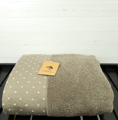 7Я текстиль Полотенце для рук, лица махровое 2 шт 34х75 см однотонное с бордюром в точечку, хлопок, 7Я текстиль, коричневый (вид 3) 7Я текстиль Полотенце для рук, лица махровое 2 шт 34х75 см однотонное с бордюром в точечку, хлопок, 7Я текстиль, коричневый (фото, вид 3)