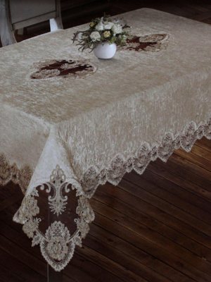 EforHome Скатерть EFOR ADEN 160*300 бархат-капучино EforHome Скатерть EFOR ADEN 160*300 бархат-капучино