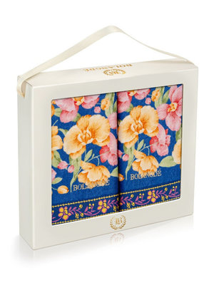 BOLANGDE Подарочный набор Орхидея темная 2пр 50х90+50х90 син BOLANGDE Подарочный набор Орхидея темная 2пр 50х90+50х90 син (фото)