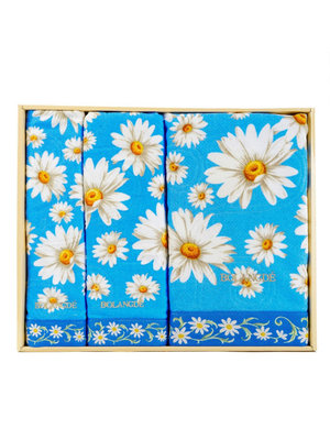 BOLANGDE Подарочный набор Ромашки 3пр 70х140+50х90+34х78 гол BOLANGDE Подарочный набор Ромашки 3пр 70х140+50х90+34х78 гол (фото)