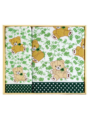 BOLANGDE Подарочный набор Мишки 70х140 + 50х90 зел BOLANGDE Подарочный набор Мишки 70х140 + 50х90 зел (фото)