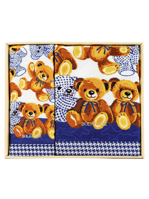 BOLANGDE Подарочный набор Мишутки 70х140 + 50х90 син BOLANGDE Подарочный набор Мишутки 70х140 + 50х90 син (фото)