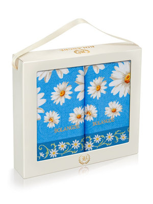 BOLANGDE Подарочный набор Ромашки 2пр 34х78+34х78 син BOLANGDE Подарочный набор Ромашки 2пр 34х78+34х78 син (фото)
