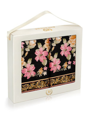 BOLANGDE Подарочный набор Пион 2пр 34х78+34х78 чер BOLANGDE Подарочный набор Пион 2пр 34х78+34х78 чер (фото)