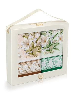 BOLANGDE Подарочный набор Ландыши 2пр 34х78+34х78 беж+зел BOLANGDE Подарочный набор Ландыши 2пр 34х78+34х78 беж+зел (фото)