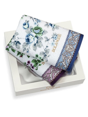 BOLANGDE Подарочный набор Чайная Роза 2пр 34х78+34х78 син+кр BOLANGDE Подарочный набор Чайная Роза 2пр 34х78+34х78 син+кр (фото)