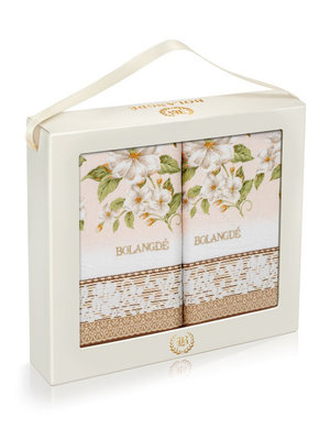 BOLANGDE Подарочный набор Жасмин 2пр 34х78+34х78 беж BOLANGDE Подарочный набор Жасмин 2пр 34х78+34х78 беж (фото)