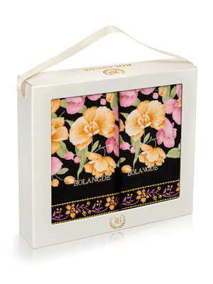 BOLANGDE Подарочный набор Орхидея темная 2пр 34х78+34х78 чер BOLANGDE Подарочный набор Орхидея темная 2пр 34х78+34х78 чер (фото)