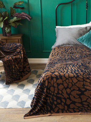 BOLANGDE Полотенце Тигровый принт 70х140 банное-коричневый BOLANGDE Полотенце Тигровый принт 70х140 банное-коричневый