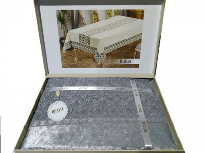 EforHome Скатерть EFOR BUKET 160*220 прямоугольная серый EforHome Скатерть EFOR BUKET 160*220 прямоугольная серый
