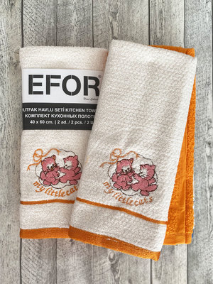EforHome Набор кухонных салфеток EFOR (2шт) (40*60) однотон/рисунок коты махра EforHome Набор кухонных салфеток EFOR (2шт) (40*60) однотон/рисунок коты махра