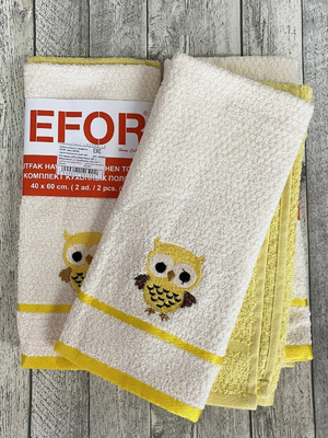 EforHome Набор кухонных салфеток EFOR (2шт) (40*60) однотон/рисунок сова махра EforHome Набор кухонных салфеток EFOR (2шт) (40*60) однотон/рисунок сова махра