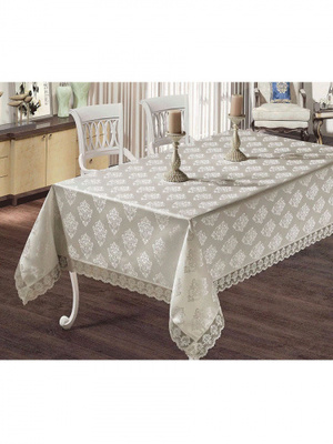 EforHome Скатерть EFOR DAMASK 160*220 гипюр кремовый EforHome Скатерть EFOR DAMASK 160*220 гипюр кремовый
