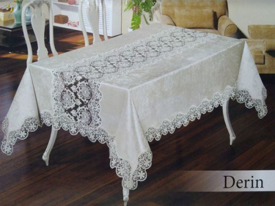 EforHome Скатерть EFOR DERIN KREM 160x220 прямоугольная (кремовый) EforHome Скатерть EFOR DERIN KREM 160x220 прямоугольная (кремовый)