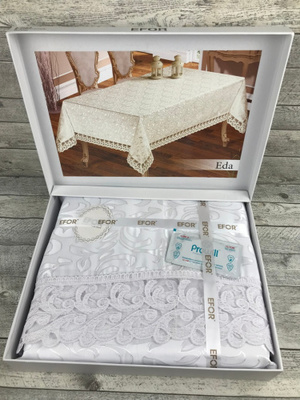 EforHome Скатерть EFOR EDA 160*220 прямоугольная белый EforHome Скатерть EFOR EDA 160*220 прямоугольная белый
