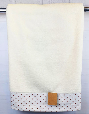 7Я текстиль Полотенце банное махровое 70х140 см однотонное с бордюром в точечку, хлопок, 7Я текстиль, молочный 7Я текстиль Полотенце банное махровое 70х140 см однотонное с бордюром в точечку, хлопок, 7Я текстиль, молочный