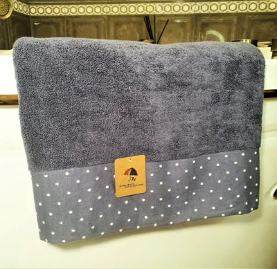 7Я текстиль Полотенце для лица, рук махровое 50х90 см однотонное с бордюром в точечку, хлопок, 7Я текстиль, тёмно-серый 7Я текстиль Полотенце для лица, рук махровое 50х90 см однотонное с бордюром в точечку, хлопок, 7Я текстиль, тёмно-серый