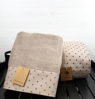 7Я текстиль Полотенце для рук, лица махровое 2 шт 34х75 см однотонное с бордюром в точечку, хлопок, 7Я текстиль, светло-коричневый 7Я текстиль Полотенце для рук, лица махровое 2 шт 34х75 см однотонное с бордюром в точечку, хлопок, 7Я текстиль, светло-коричневый (фото)