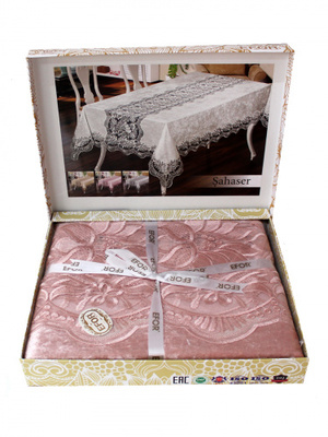EforHome Скатерть EFOR SAHESER 160x220 пудра EforHome Скатерть EFOR SAHESER 160x220 пудра